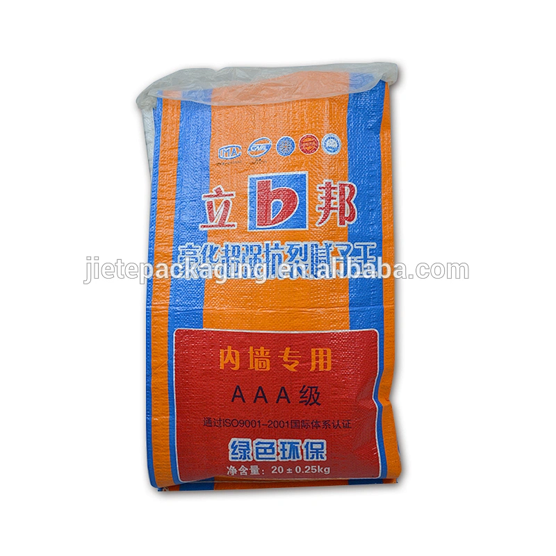 printing white pp woven fabric moistureproof wall putty bag sacks with liner 20kg