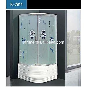 12 Years Gold Supplier Painted Tempered Frosted Glass Indoor Enclosed Shower Room With High Tray