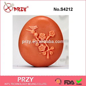 S4212 PRZY Flower and bird - handmade design soap mold silicone soap mold for wholesale
