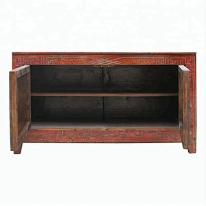 wholesale chinese antique lacquered reproductionwooden lobby sideboard mongolian living room furniture