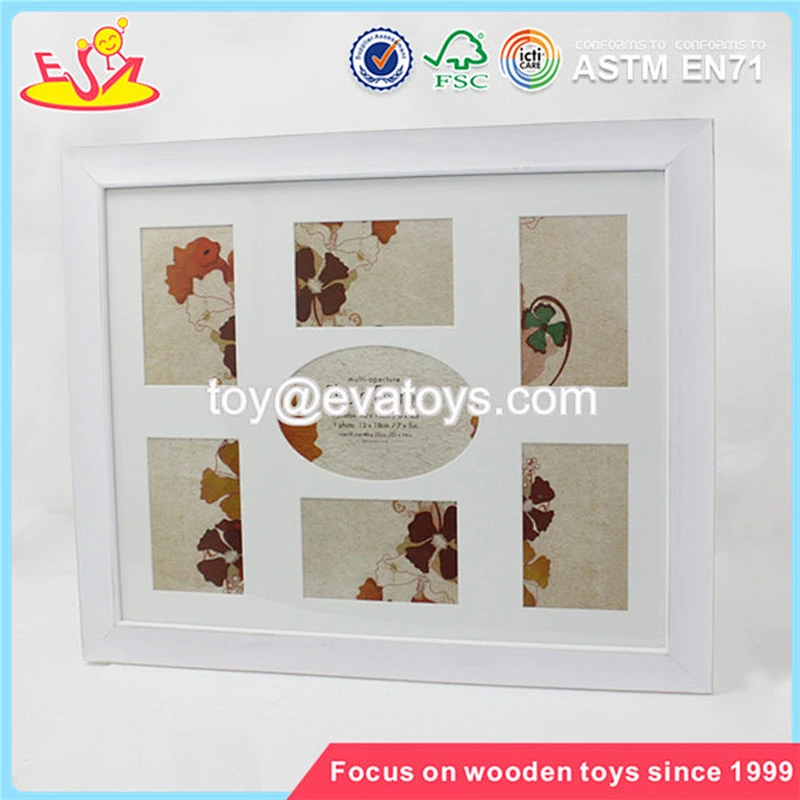 Wholesale beautiful wooden white photo frame home decoration best wooden white photo frame W09A027