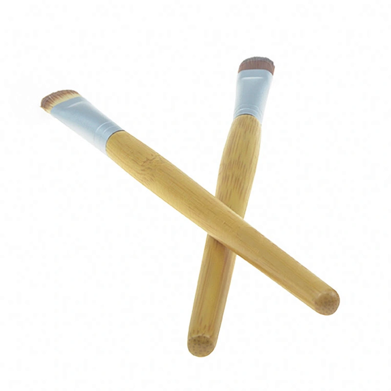 Private label cosmetics tools 4pcs powder blush eyeshadow eyebrow bamboo makeup brush set