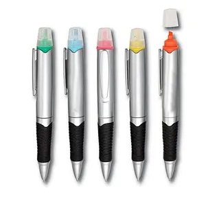 2 In 1 Highlighter Two Tips Barrel Ball Pen And Highlighter Combo