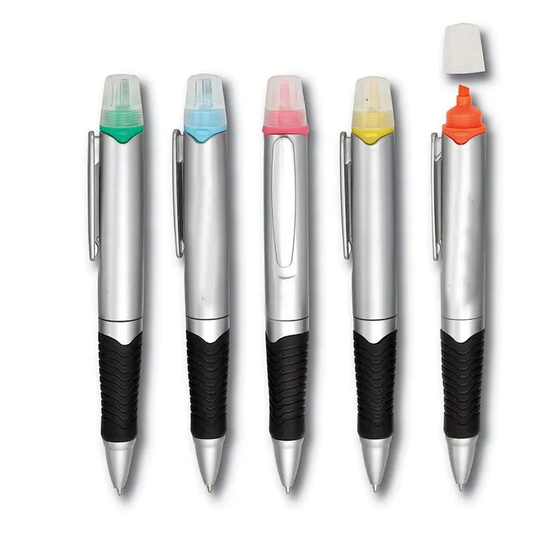 2 In 1 Highlighter Two Tips Barrel Ball Pen And Highlighter Combo