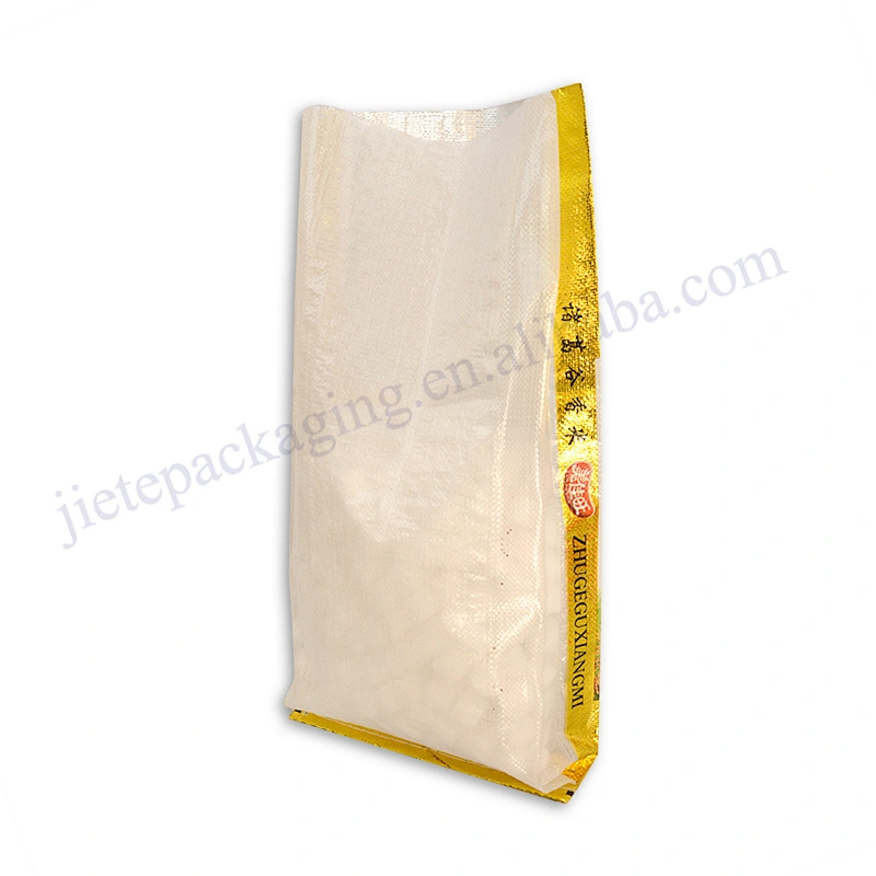 Customized bopp laminated gold printing pp woven rice bag