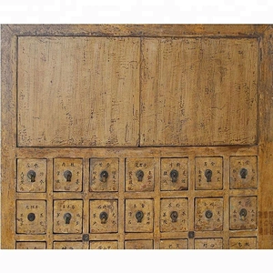 antique chinese solid wood pine medicine cabinet, furniture for stores