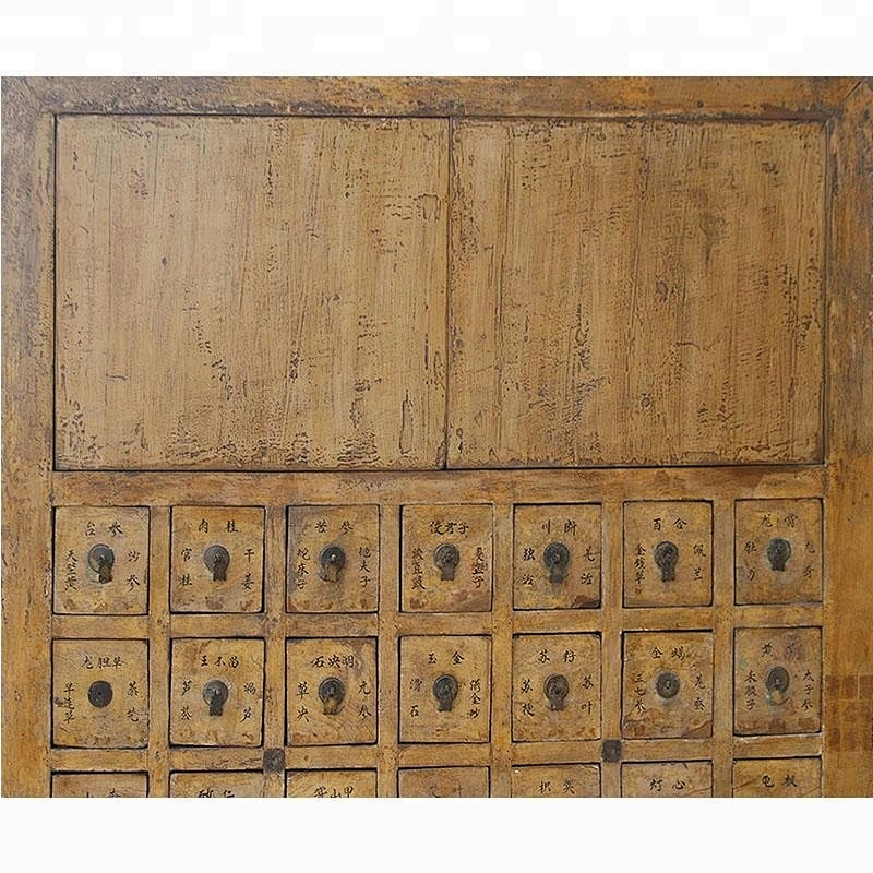 antique chinese solid wood pine medicine cabinet, furniture for stores