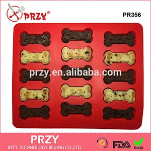 PR356 Paws & Bones and Fish Shape Silicone Baking Mold, Bone Shape Bakeware Pan