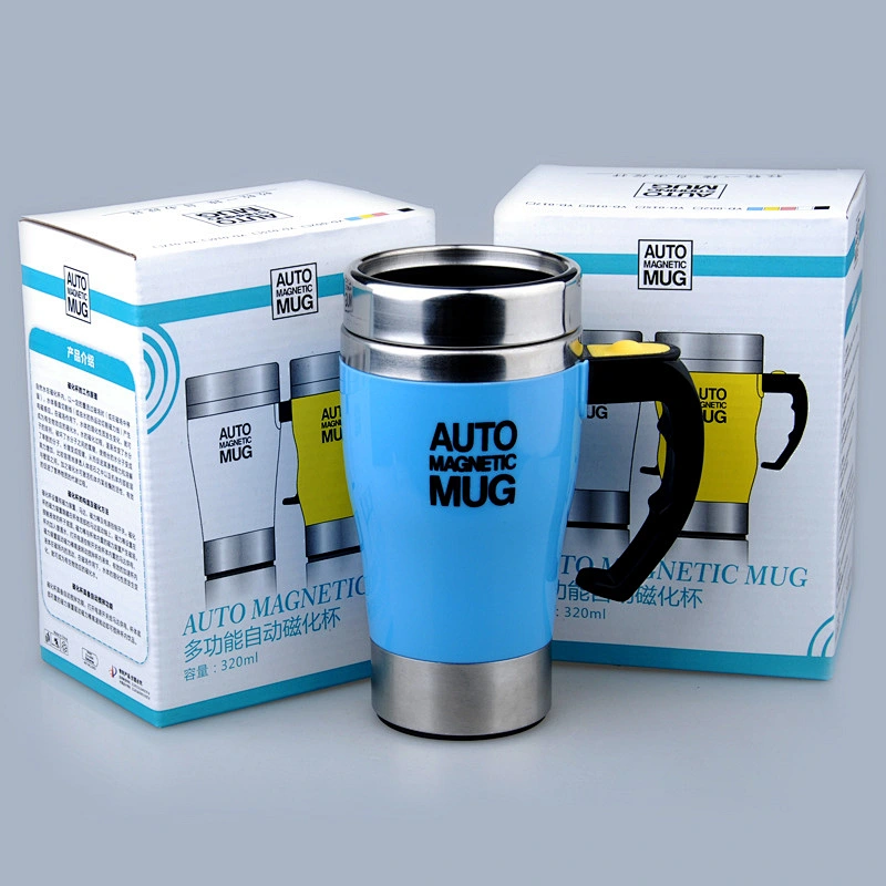Guangzhou manufactory self stirring auto-mixing coffee and milk mug with handle for home