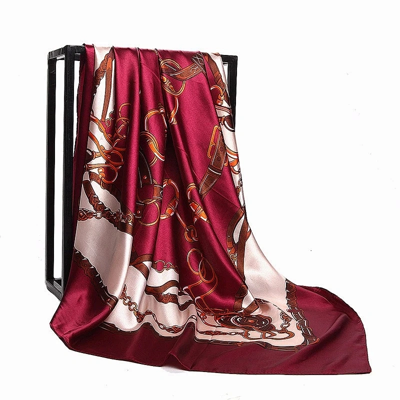 Wholesale Square Scarf Shawl Custom Printed Plain Silk Scarves