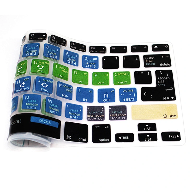 OEM traktor kontrol s4 shortcut keyboard covers Silicone Spanish dust cover For mac pro 13 keypad cover
