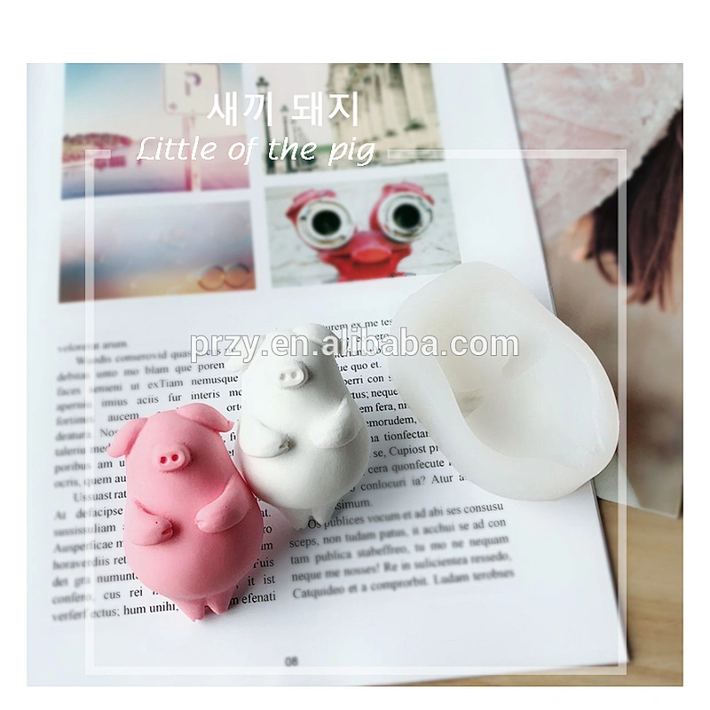 DW001 Silica gel Little cute pig molds Korean car aroma stone pig silicone mold fondant cake molds handmade animals moulds