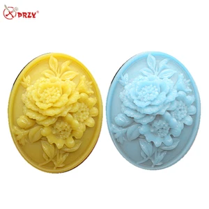 S8228 Oval soaps Molds holder flower 3D food grade Silicone Soap mold handmade soap molds
