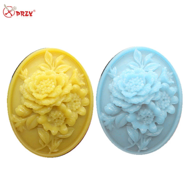 S8228 Oval soaps Molds holder flower 3D food grade Silicone Soap mold handmade soap molds