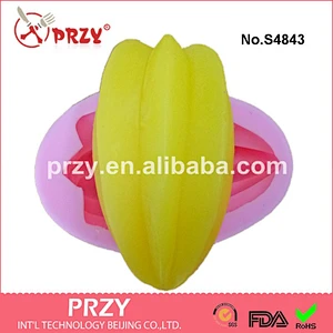 S4843 New Arrival Fondant Clay Soap Mold carambola Shape Silicone Cake Decoration