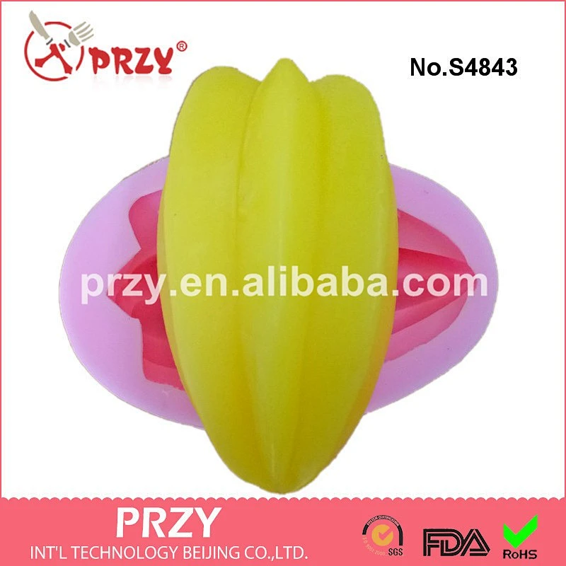 S4843 New Arrival Fondant Clay Soap Mold carambola Shape Silicone Cake Decoration