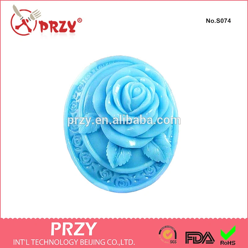 S074 PRZY Rose shaped decorative silicone mold for soap