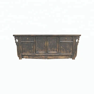 chinese antique rustic lacquered TV console furniture