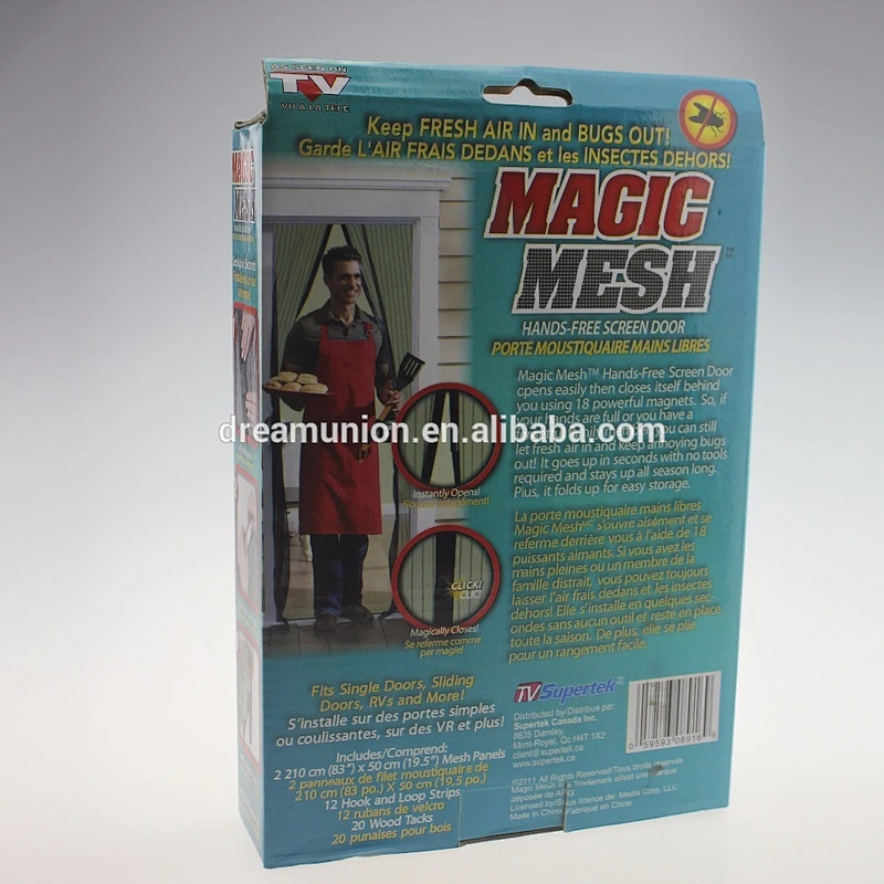Magic Magnetic Mesh Hands-Free Screen net Door with18 powerful magnets TV shown anti bug Mosquito curtain Popular