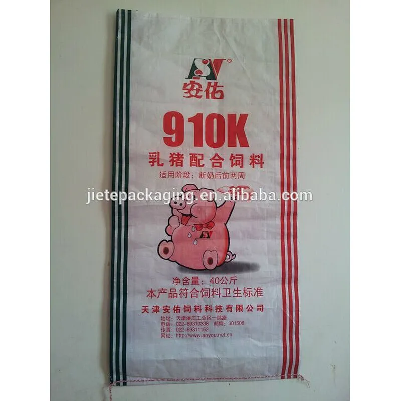 Hot sale 20kg durable bopp laminated plastic pp woven cattle feed bag for cows, rabbits, horses, sheep, chickens and pigs