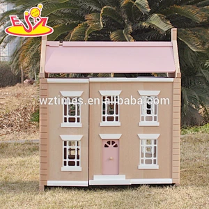 2018 high quality children wooden victorian dolls house W06A237
