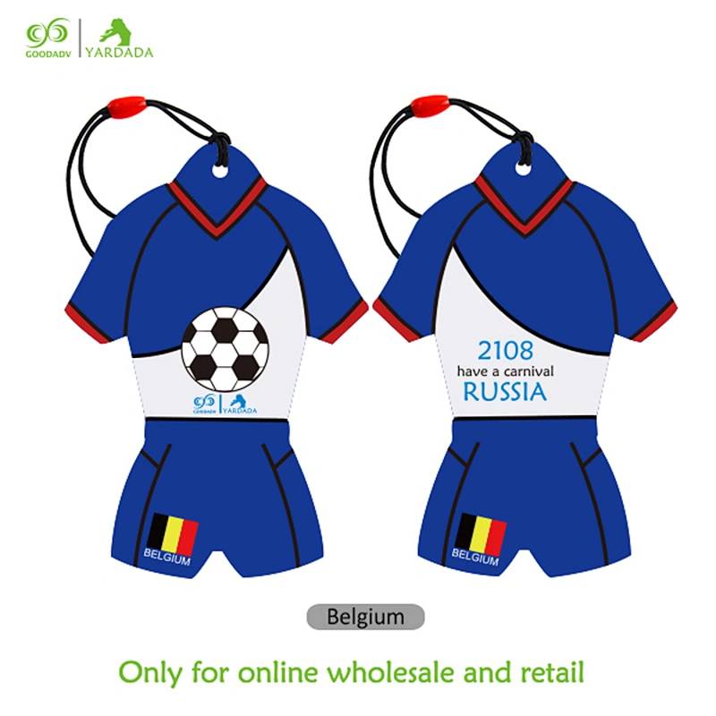 Belgium T-shirt shape, 2018 Football Cup air freshener lasting fragrance, personalized design stock hot sale