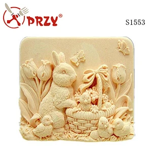 s1553 przy Easter Wholesale holiday rabbit soap mold