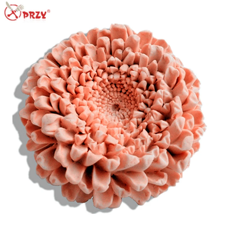 New 3D Chrysanthemum fondant cake decoration molds handmade soap molds aroma stone moulds