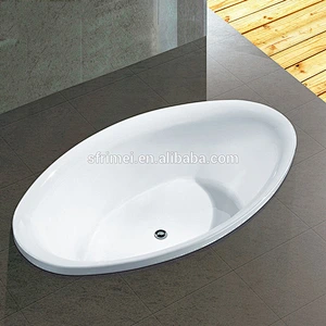 White Acrylic Rectangular Built-in Common Simple Bathtub For Promotion