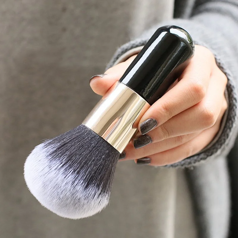 High quality private label powder blush single makeup wood brush for makeup