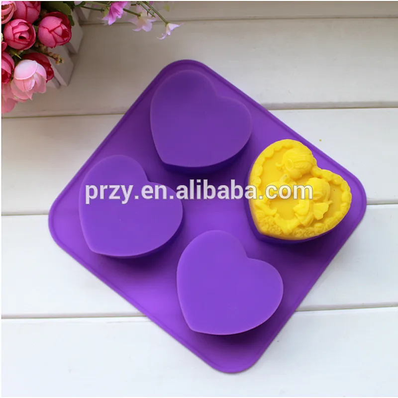 Top selling Handmade love heart silicone molds for soap