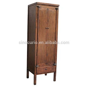 Antique living room furniture solid wood brown color wardrobe closet