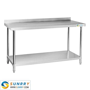 2-Tier kitchen stainless steel dish display work table and sorting table for fashion design (SY-WT79B SUNRRY)