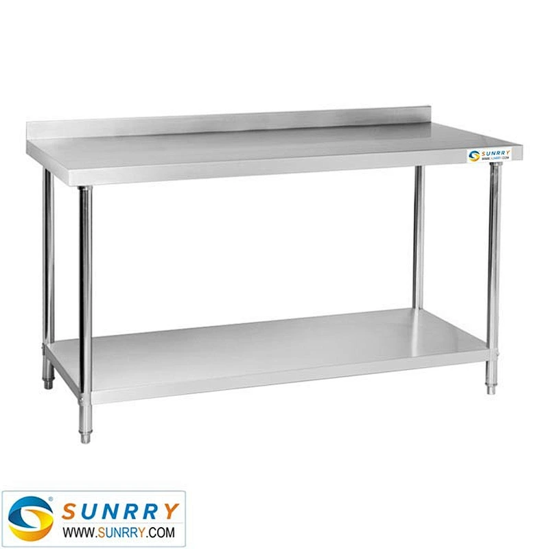 2-Tier kitchen stainless steel dish display work table and sorting table for fashion design (SY-WT79B SUNRRY)