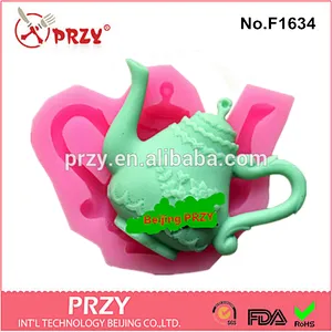 2015 hotsale teapot decorative silicone molds for fondant