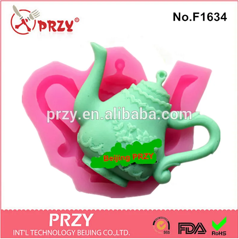 2015 hotsale teapot decorative silicone molds for fondant