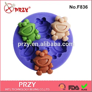 cartoon silicone mold for fondant , frog silicone fondant mold
