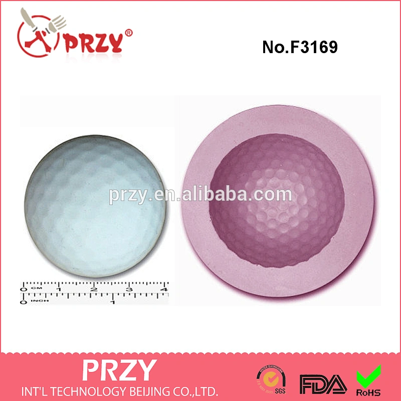 F3169 golf ball standard size craft sugar silicone rubber mould craft cake decoration mold