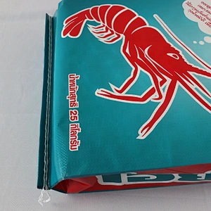 Plastic 25kg pp woven animal feed packaging bag for shrimp feed ,chicken feed, dog food etc