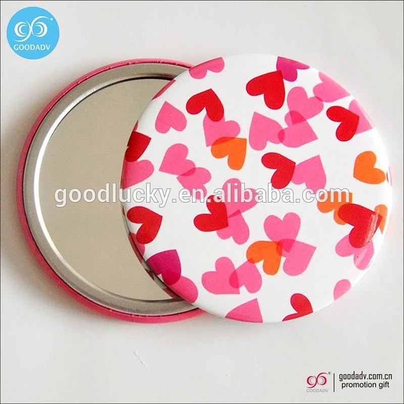 Guangzhou supplier tinplate round glass mirror