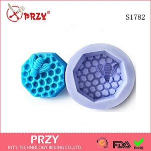 S1782 honeycomb decorative handmade silicone soap molds