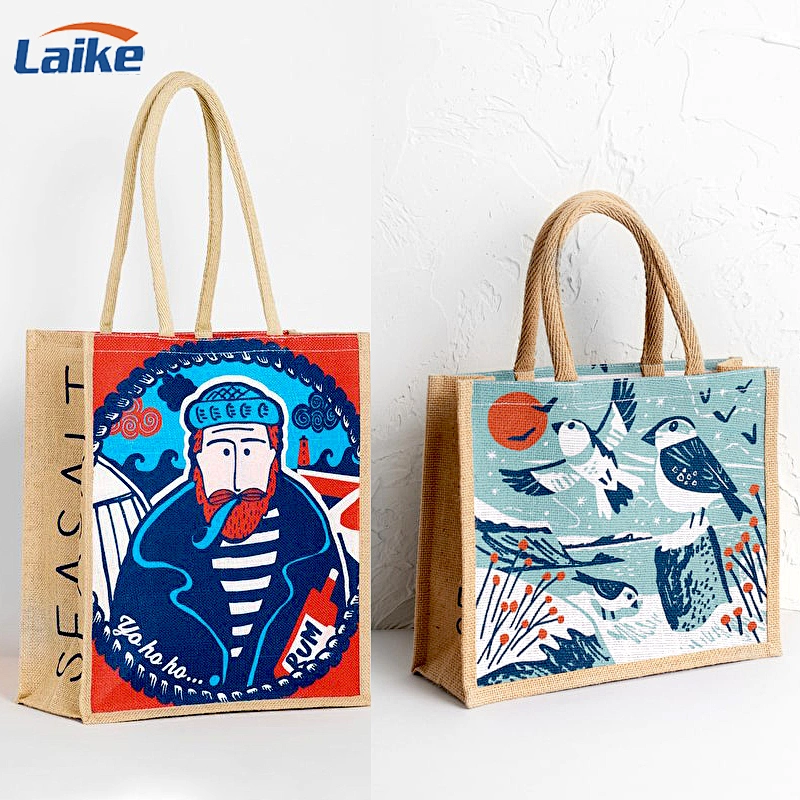 ZheJiang High quality waterproof promotional jute bag burlap tote bag jute