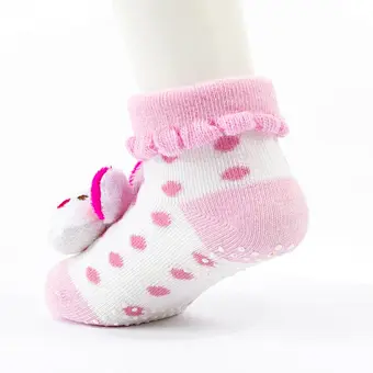 Autumn Winter wholesale kids manufacturers Newborn non slip floor lovely cartoon cat bear coral velvet Baby shoe Socks