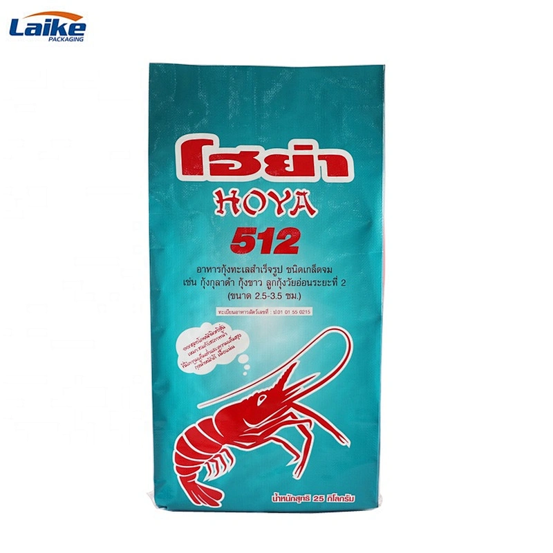 Plastic 25kg pp woven animal feed packaging bag for shrimp feed ,chicken feed, dog food etc