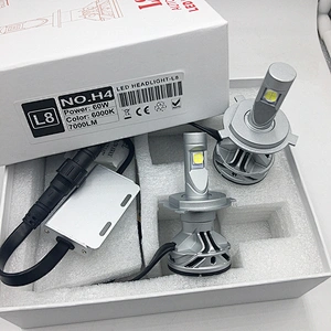 Auto conversion kit L8 7000lm XHP70 led headlight car bulbs adapter h4
