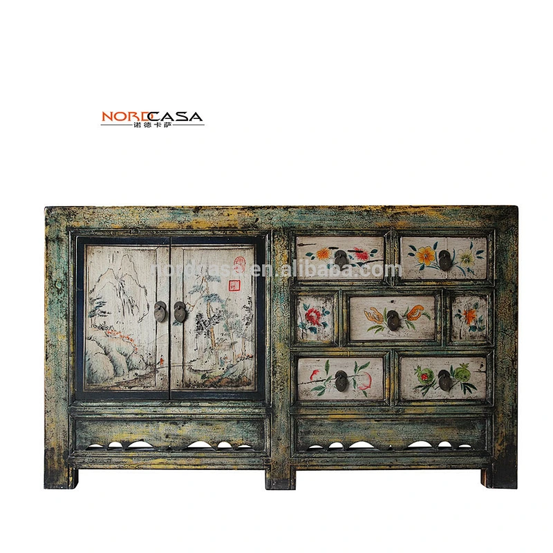 Hot sell hand painted chinese antique living room cabinet