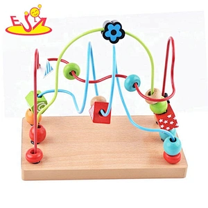 2018 Hot sale educational wooden busy beads toys for toddlers W11B209