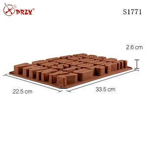 s1771 przy High quality silicone letter soap mold , wholesale letter soap tray mold