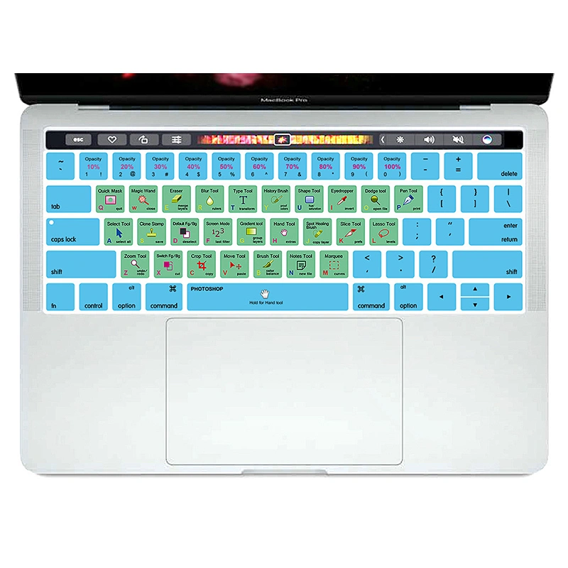 tpu film Keyboard Film for adobe Photo shop PS Shortcut Skin laptop keyboard for Mac book Pro 13