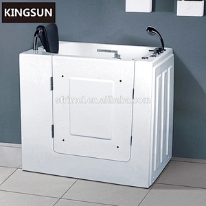 Small size portable elderly step in bathtub with sitting